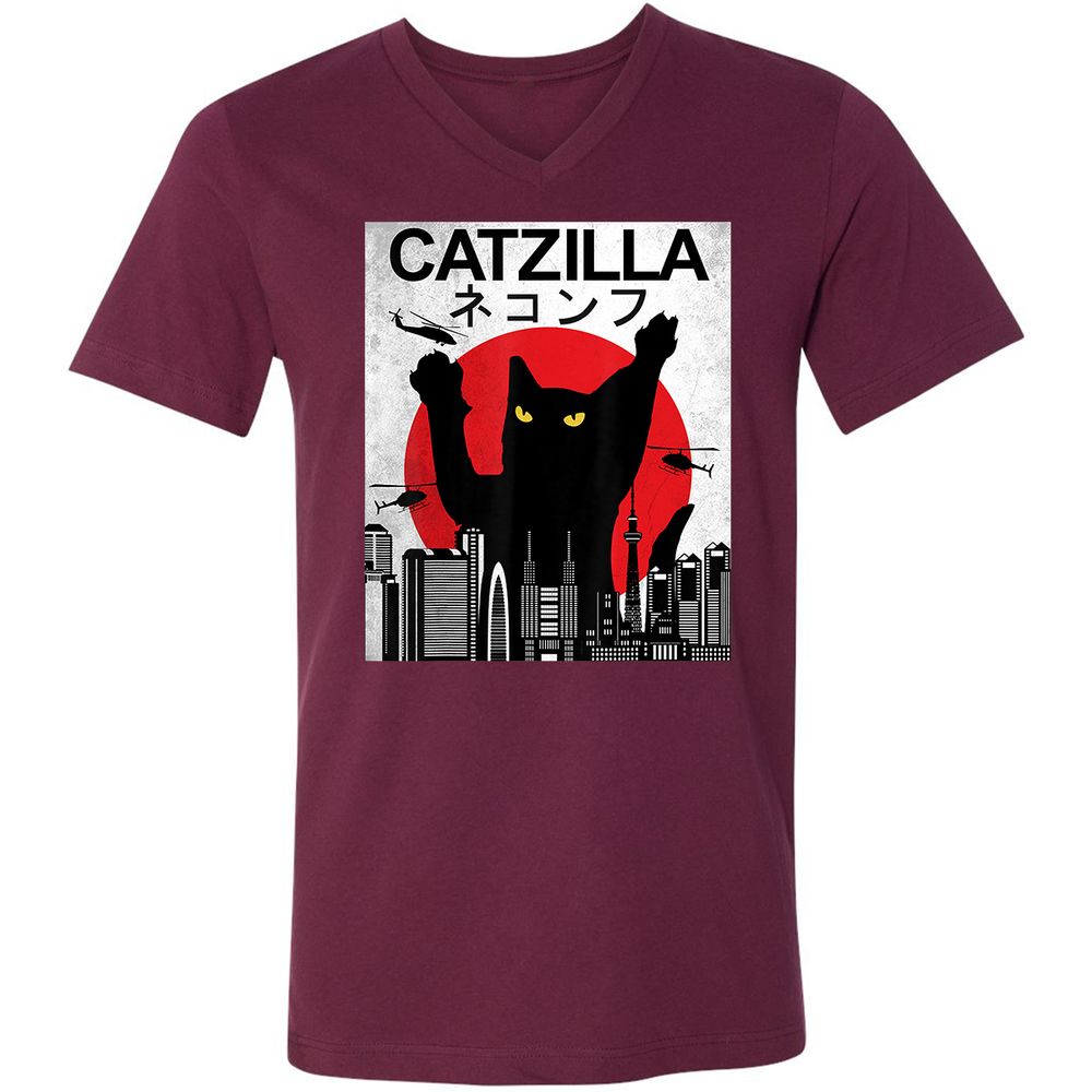 Unisex V-Neck T-Shirt - 2BFVWVVV - Maroon - 6