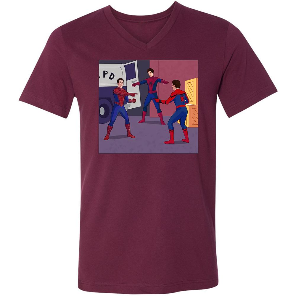 Unisex V-Neck T-Shirt - 368SVHP9 - Maroon - 6