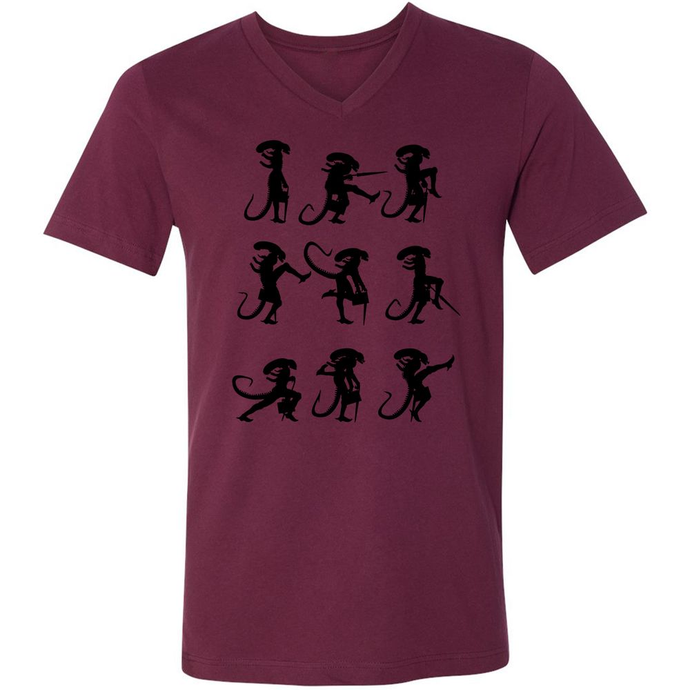 Unisex V-Neck T-Shirt - 38RC8E4N - Maroon - 6