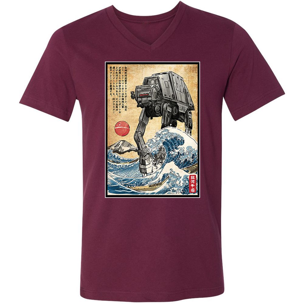 Unisex V-Neck T-Shirt - 1WDUXCHA - Maroon - 6
