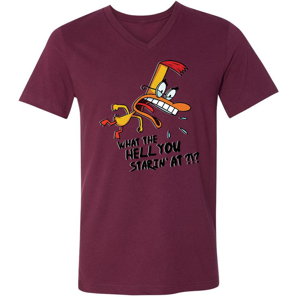 Unisex V-Neck T-Shirt - K6YAS41V - Maroon - 6
