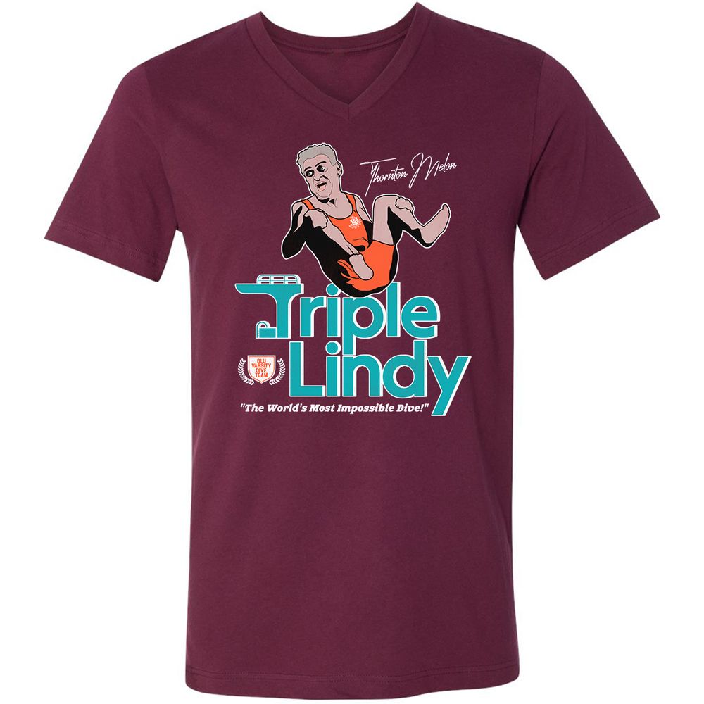 Unisex V-Neck T-Shirt - HA17HG73 - Maroon - 6
