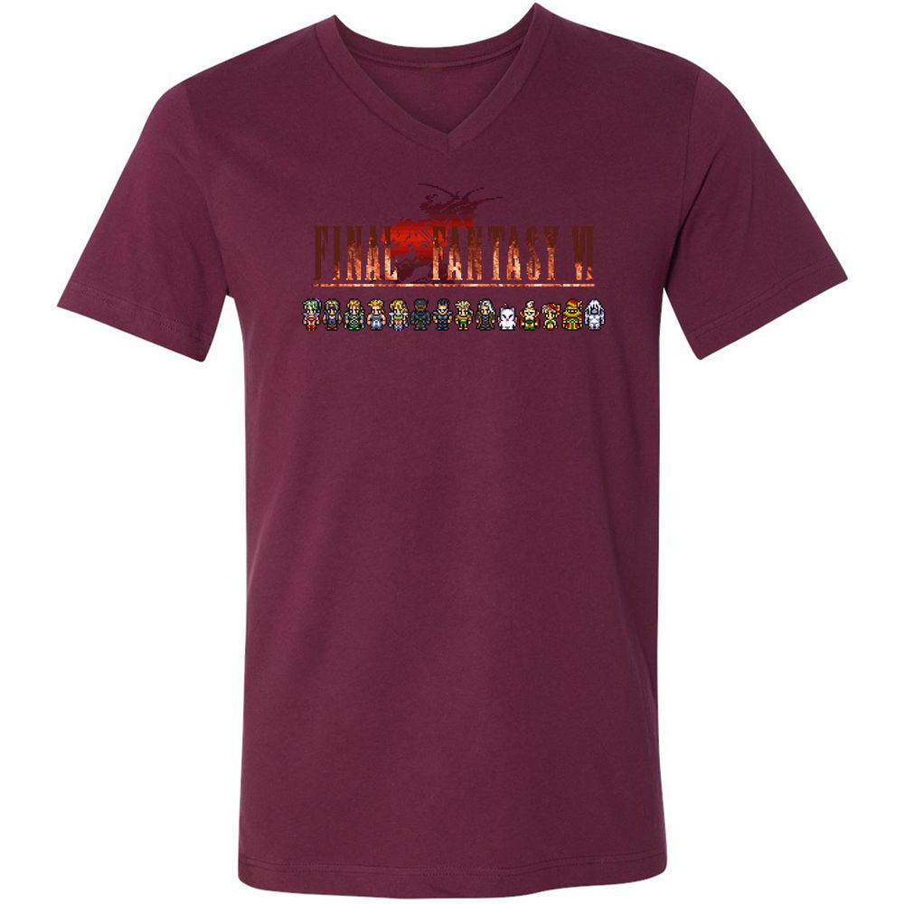 Unisex V-Neck T-Shirt - TE4GHWS2 - Maroon - 6