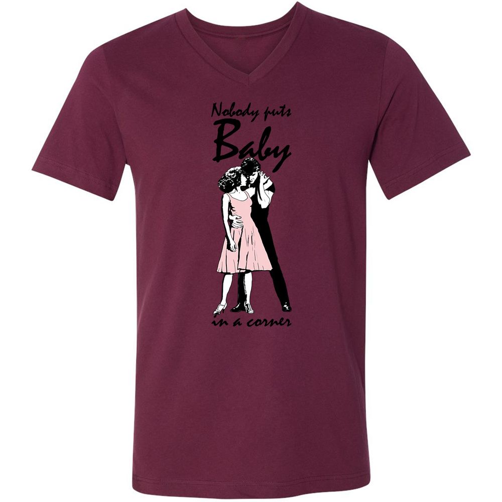 Unisex V-Neck T-Shirt - 47WA61PC - Maroon - 6