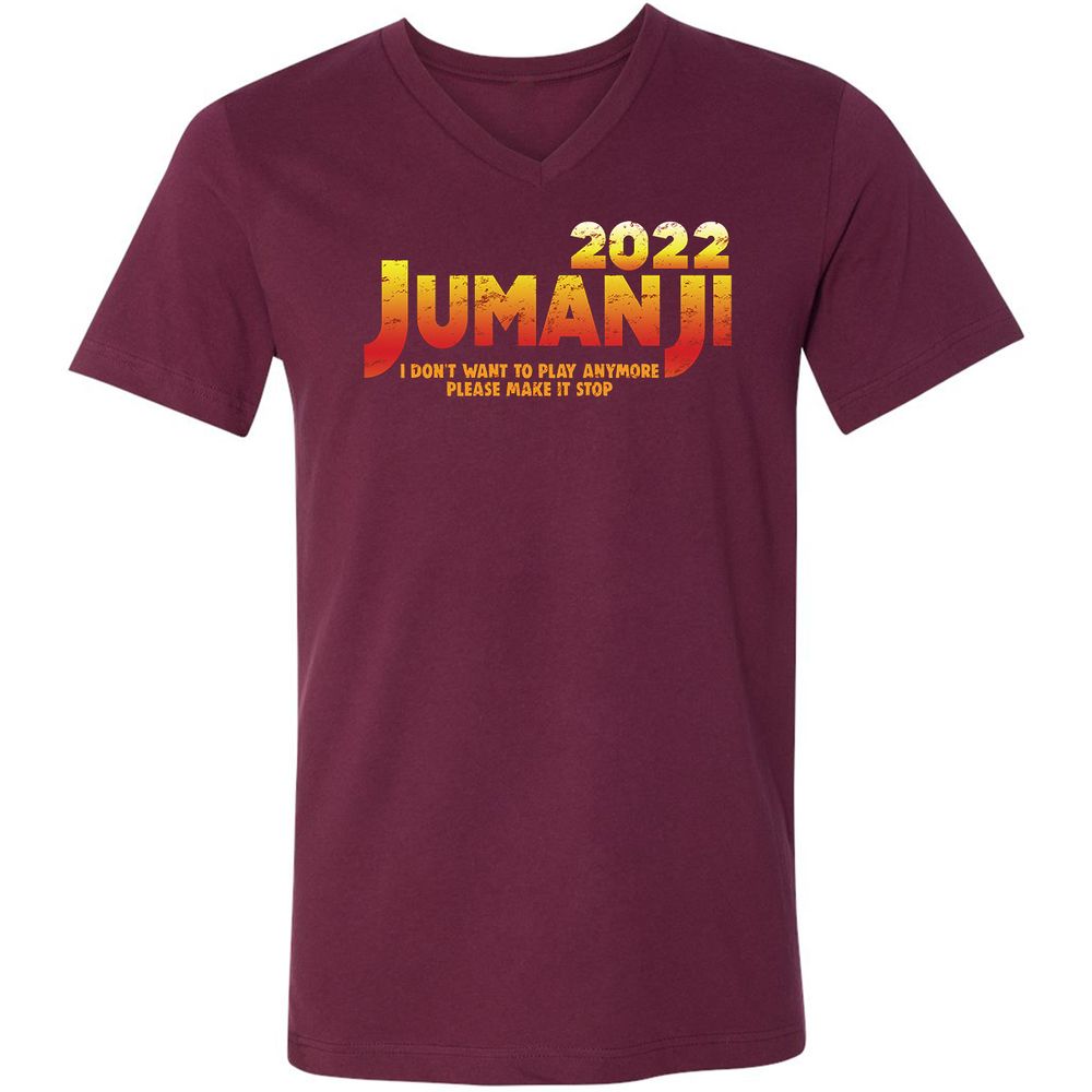 Unisex V-Neck T-Shirt - K5E58FZB - Maroon - 6