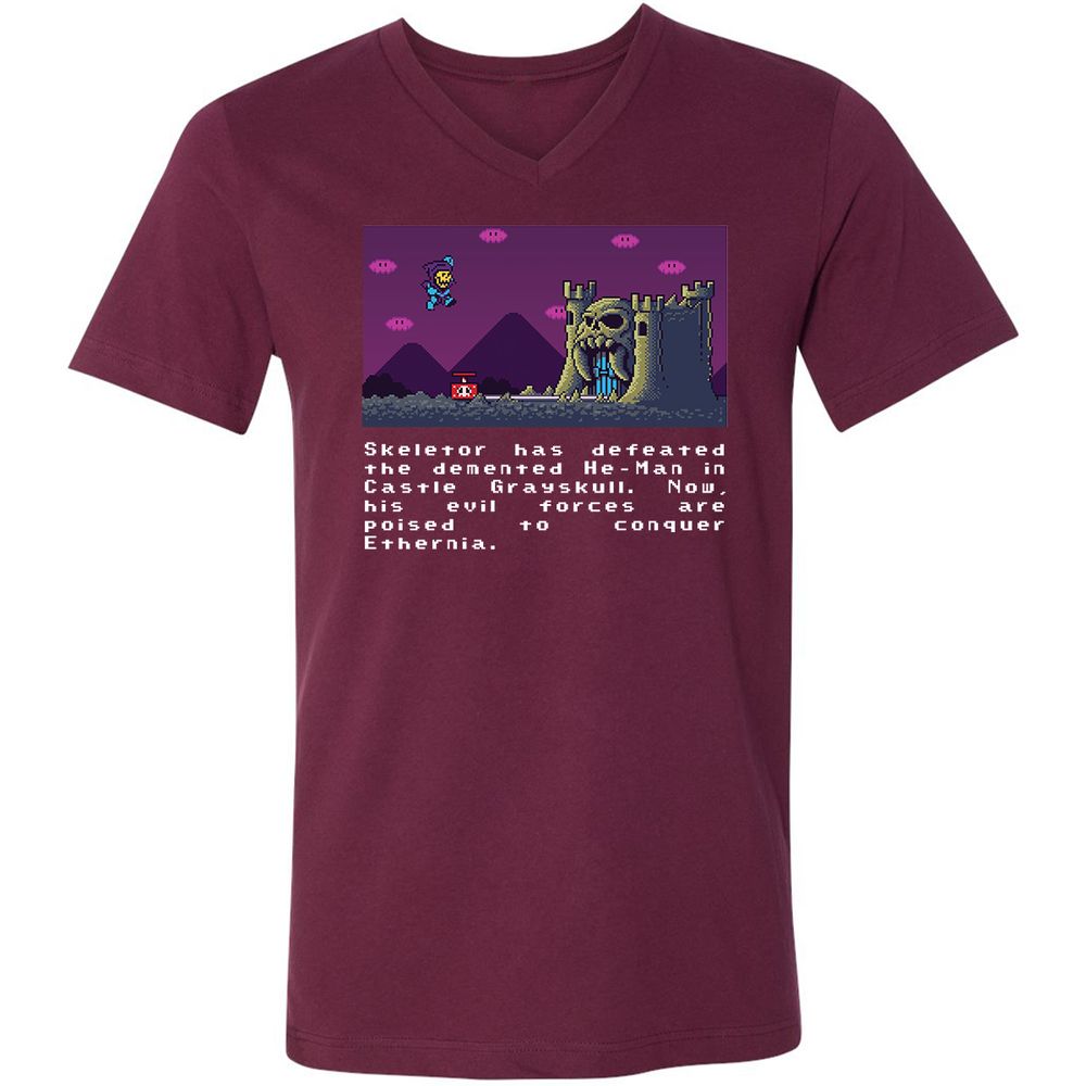 Unisex V-Neck T-Shirt - VUBP21QZ - Maroon - 6