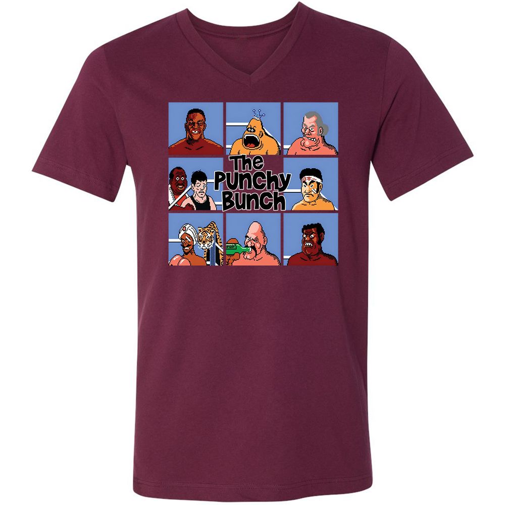 Unisex V-Neck T-Shirt - JAJGFXZY - Maroon - 6
