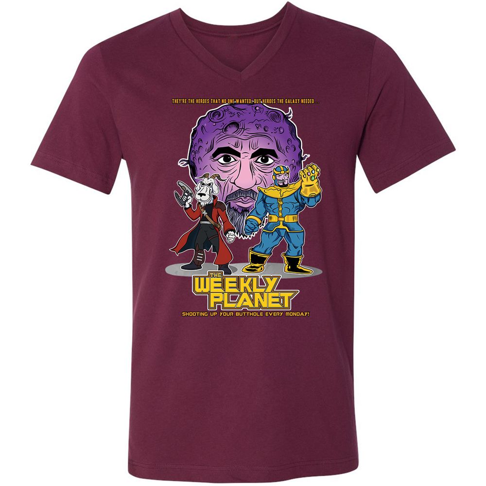 Unisex V-Neck T-Shirt - EJ983W2B - Maroon - 6