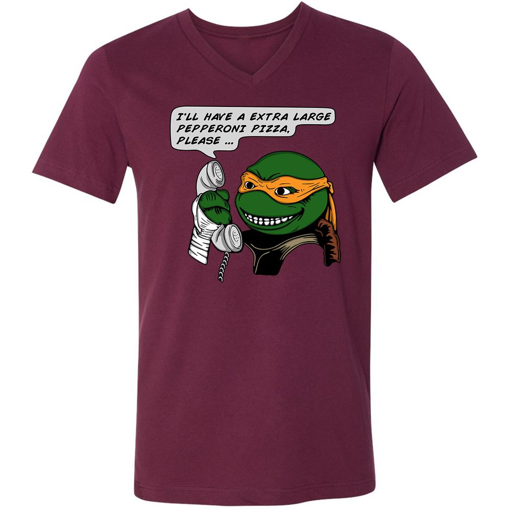 Unisex V-Neck T-Shirt - WYY5ZHMA - Maroon - 6