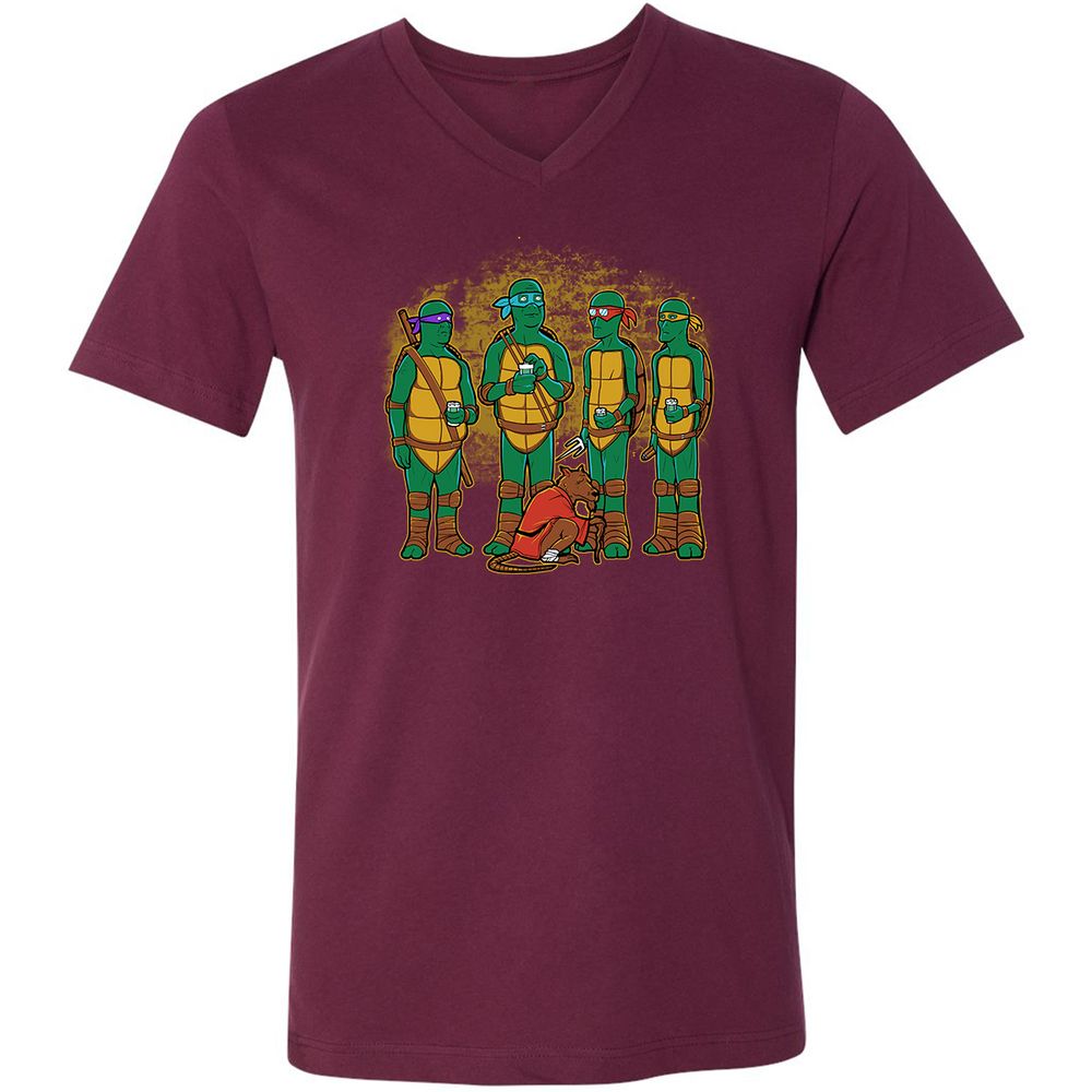 Unisex V-Neck T-Shirt - KD6PSGAN - Maroon - 6