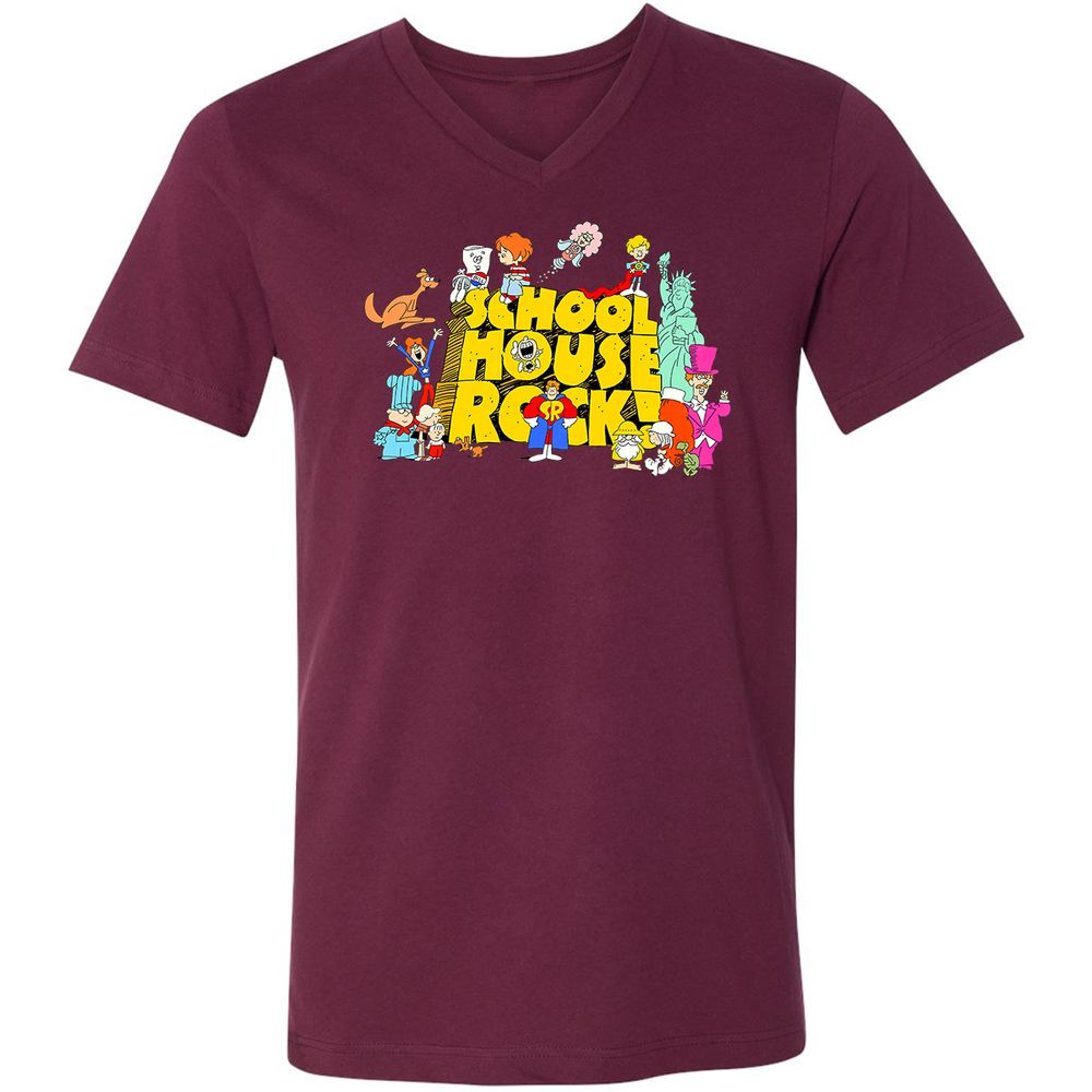 Unisex V-Neck T-Shirt - KQ4CJP65 - Maroon - 6