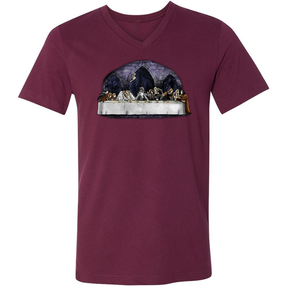 Unisex V-Neck T-Shirt - 6DTVNFTQ - Maroon - 6