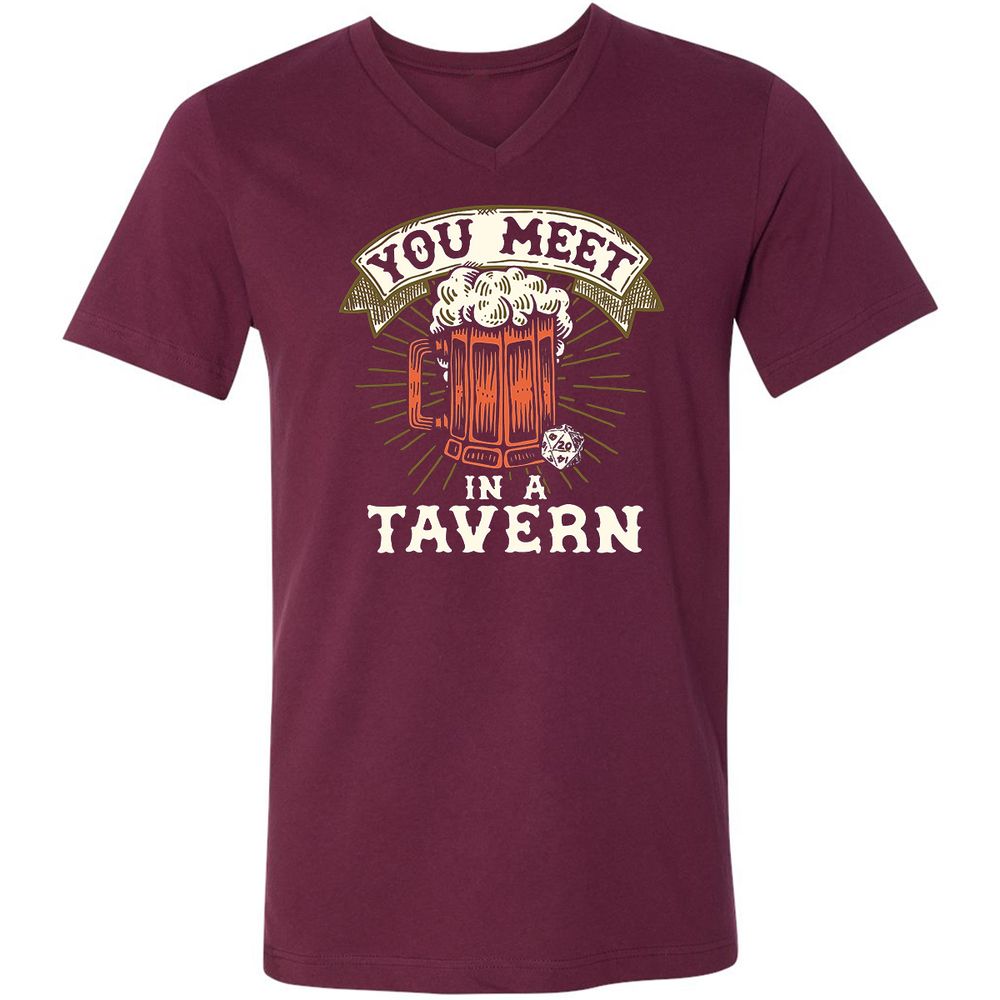 Unisex V-Neck T-Shirt - 8H1WBFBS - Maroon - 6