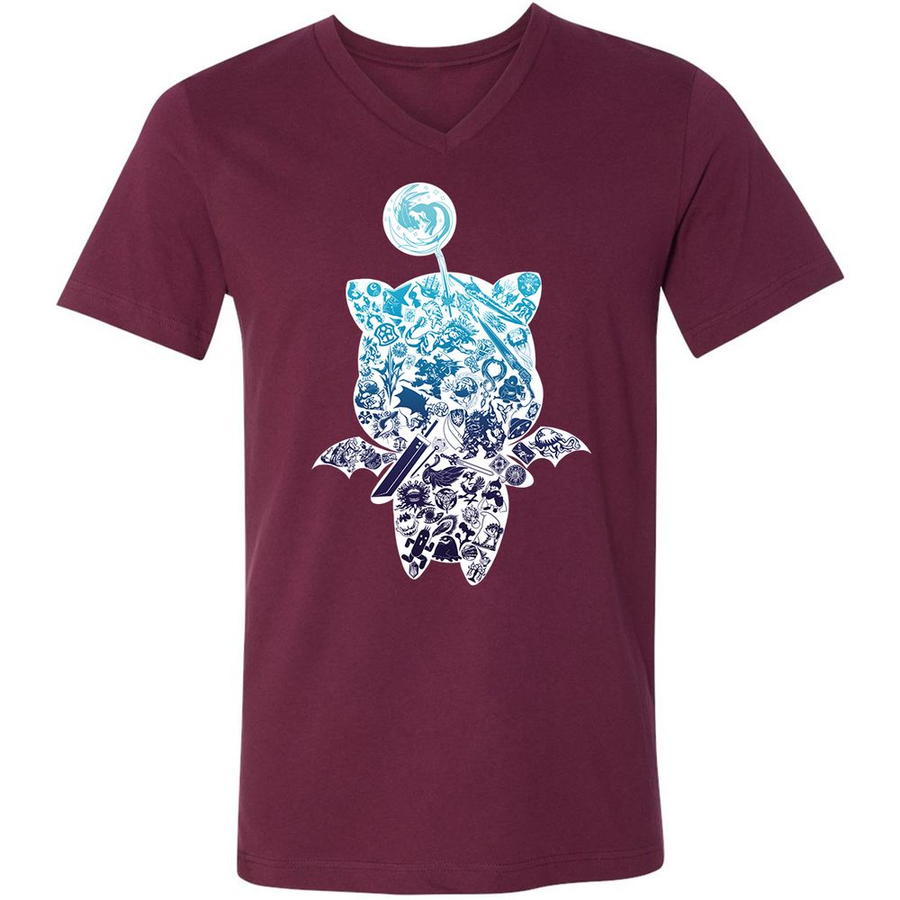 Unisex V-Neck T-Shirt - 427BNPML - Maroon - 6