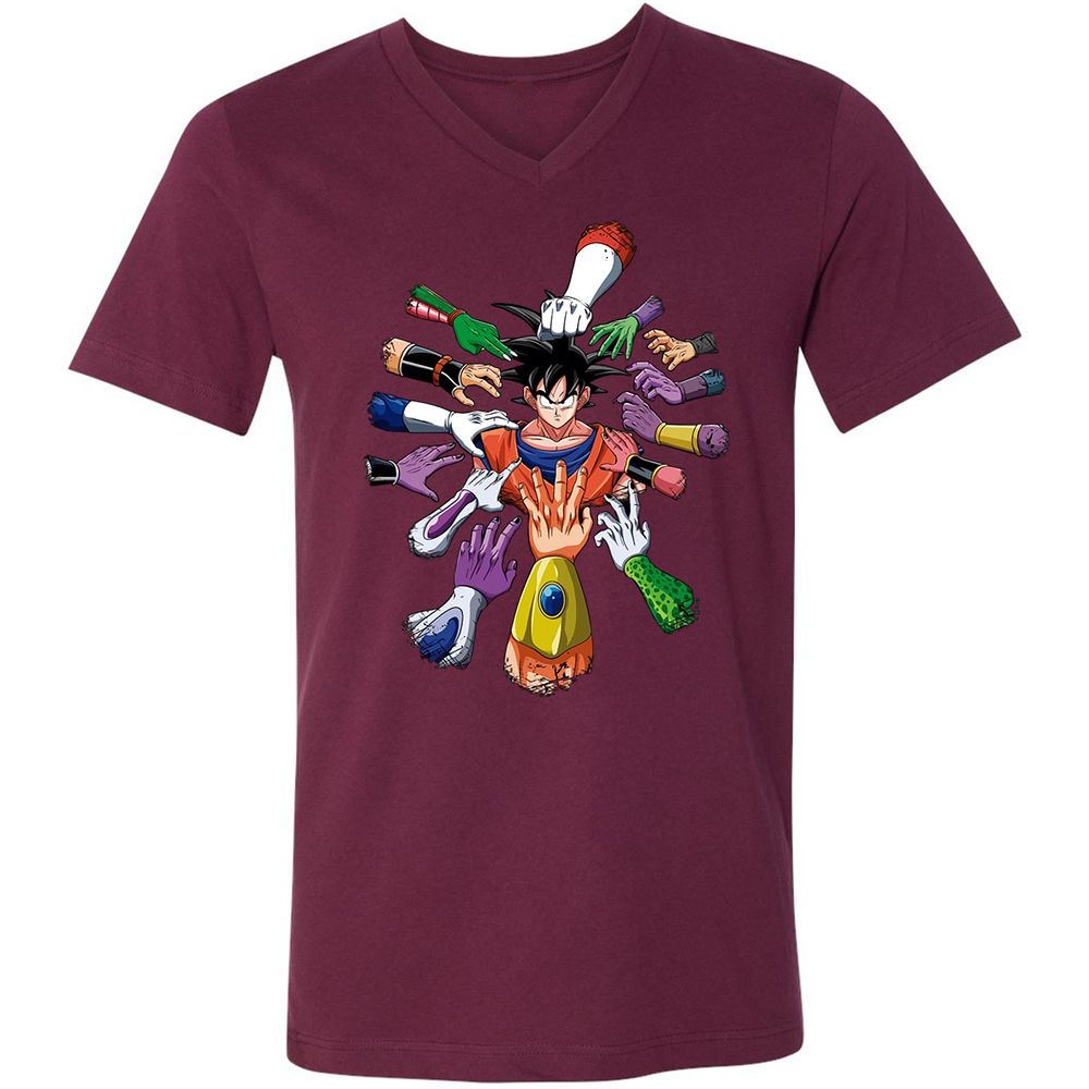 Unisex V-Neck T-Shirt - GXR2UECA - Maroon - 6