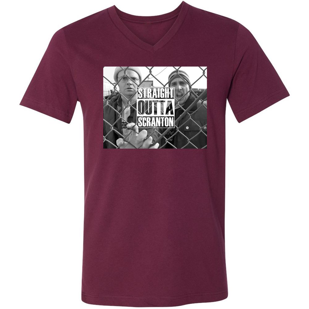 Unisex V-Neck T-Shirt - NP16N2D3 - Maroon - 6