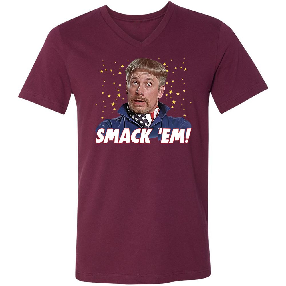 Unisex V-Neck T-Shirt - T76Z2W2Z - Maroon - 6