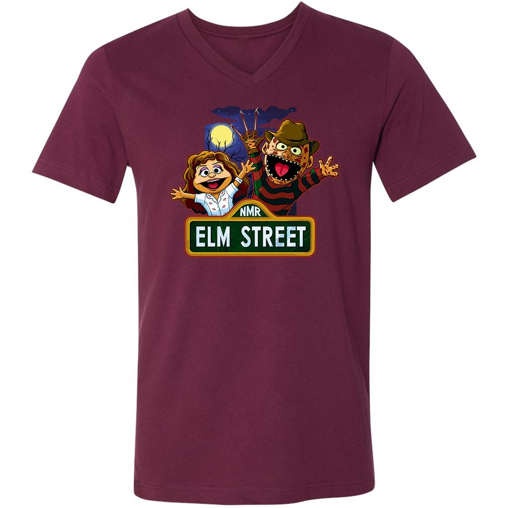 Unisex V-Neck T-Shirt - D4UBAMTY - Maroon - 6