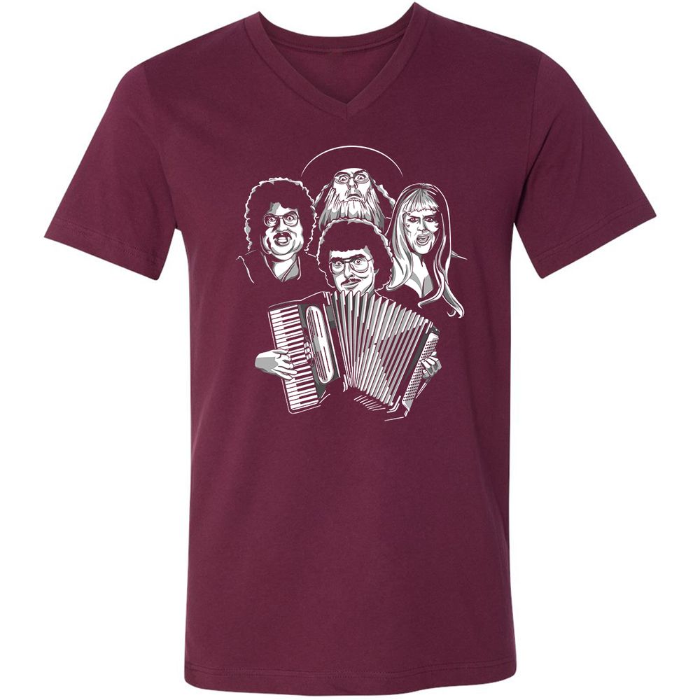 Unisex V-Neck T-Shirt - 38D1T2CC - Maroon - 6