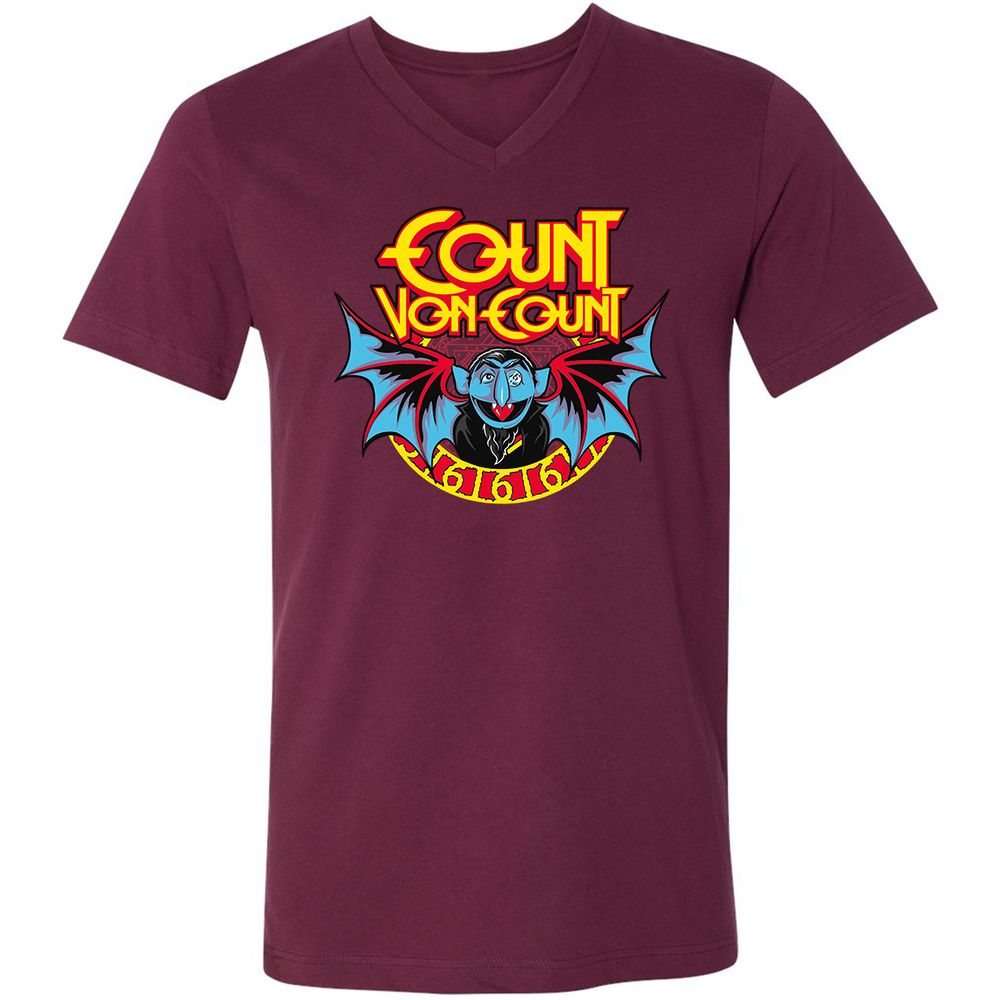 Unisex V-Neck T-Shirt - 88PZ5G9U - Maroon - 6