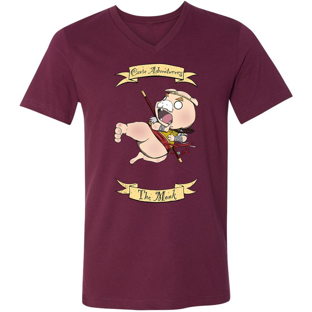 Unisex V-Neck T-Shirt - L23VUEUV - Maroon - 6