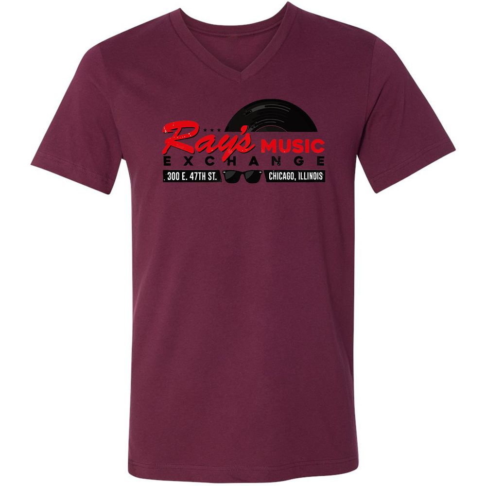 Unisex V-Neck T-Shirt - NX44KWYY - Maroon - 6