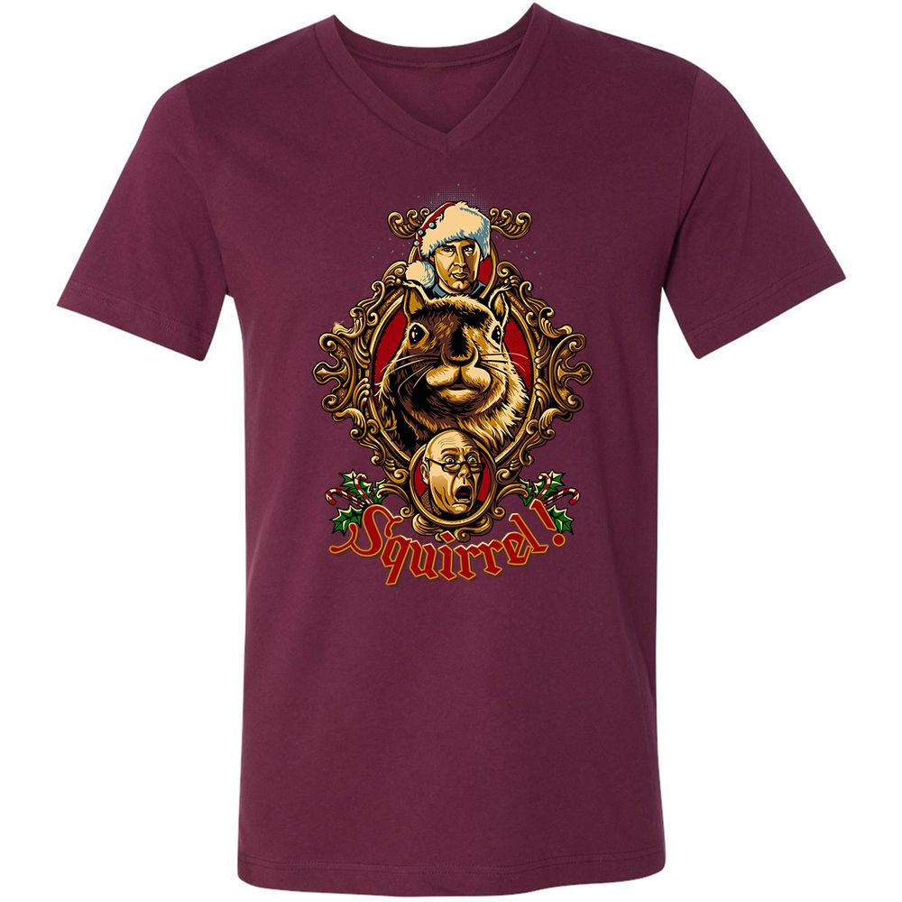 Unisex V-Neck T-Shirt - 2XASG4Y5 - Maroon - 6
