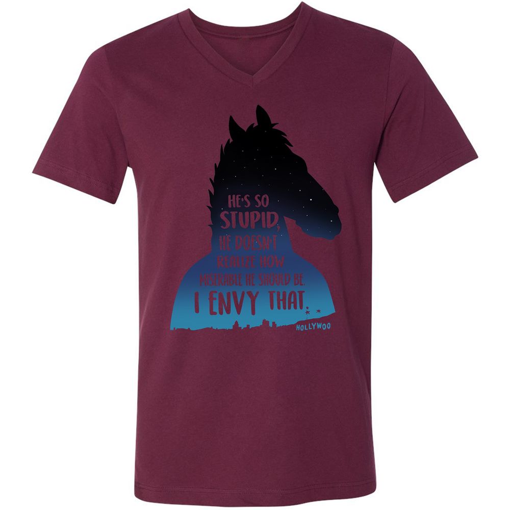 Unisex V-Neck T-Shirt - B4GKALSB - Maroon - 6
