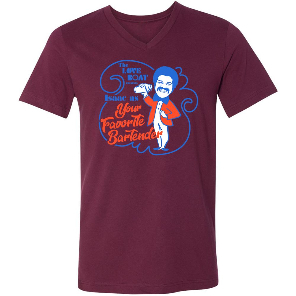 Unisex V-Neck T-Shirt - ETLFJUB6 - Maroon - 6