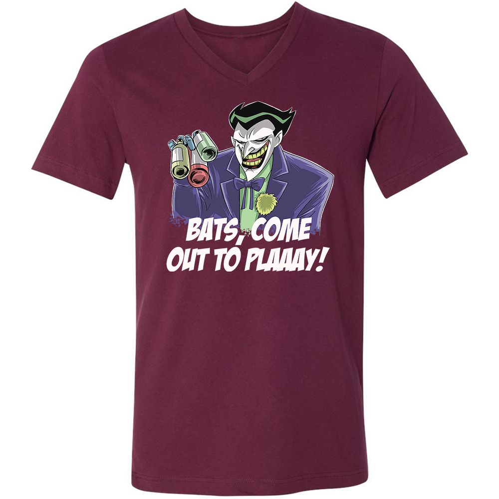 Unisex V-Neck T-Shirt - 9HKHLTE6 - Maroon - 6