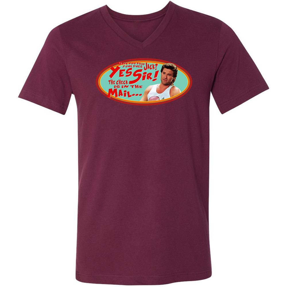 Unisex V-Neck T-Shirt - HZVFGSY8 - Maroon - 6