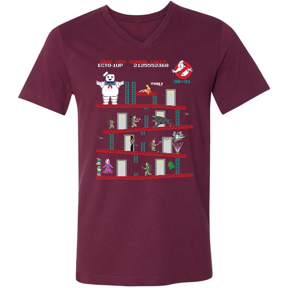 Unisex V-Neck T-Shirt - E274X3T8 - Maroon - 6