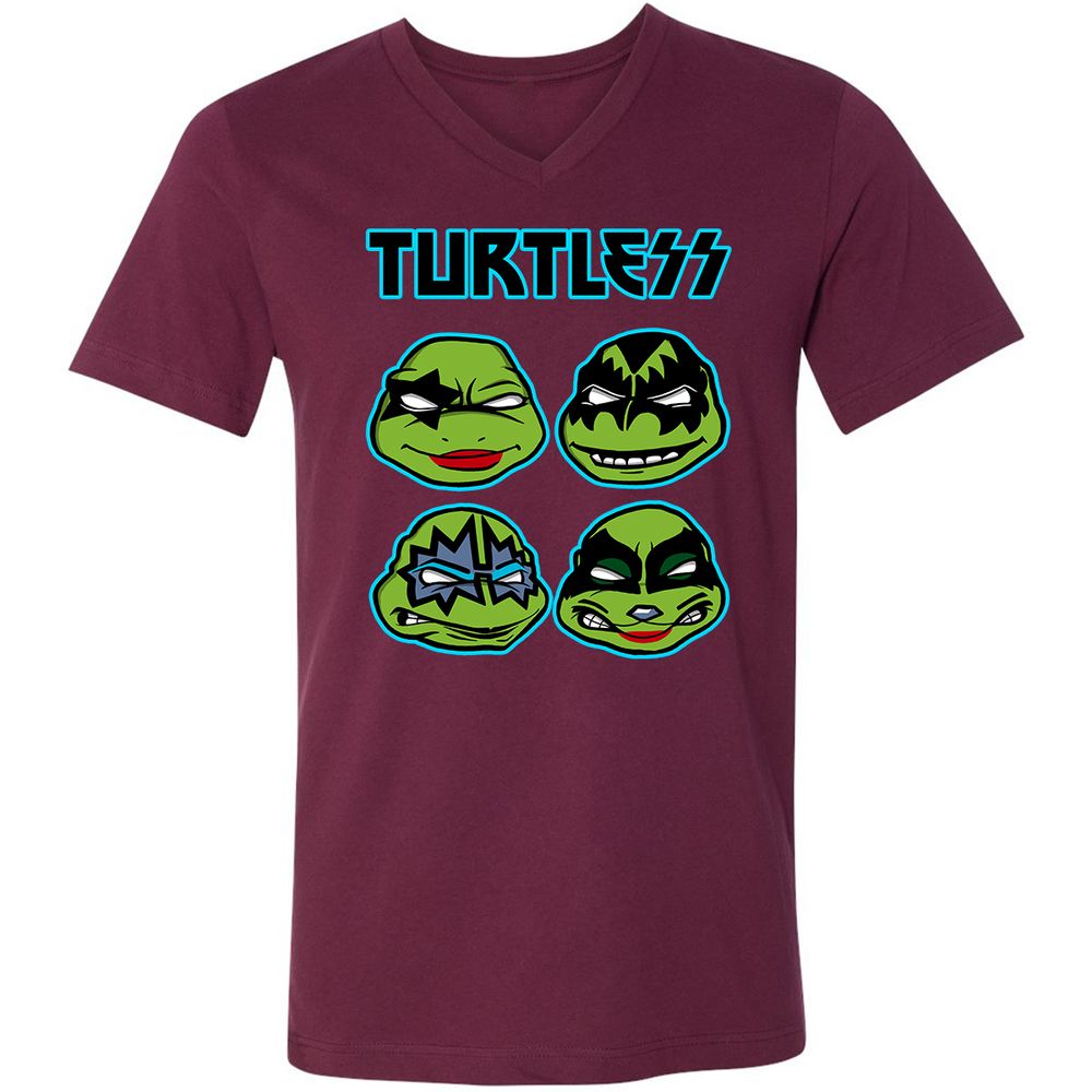 Unisex V-Neck T-Shirt - 8WTPWZHV - Maroon - 6