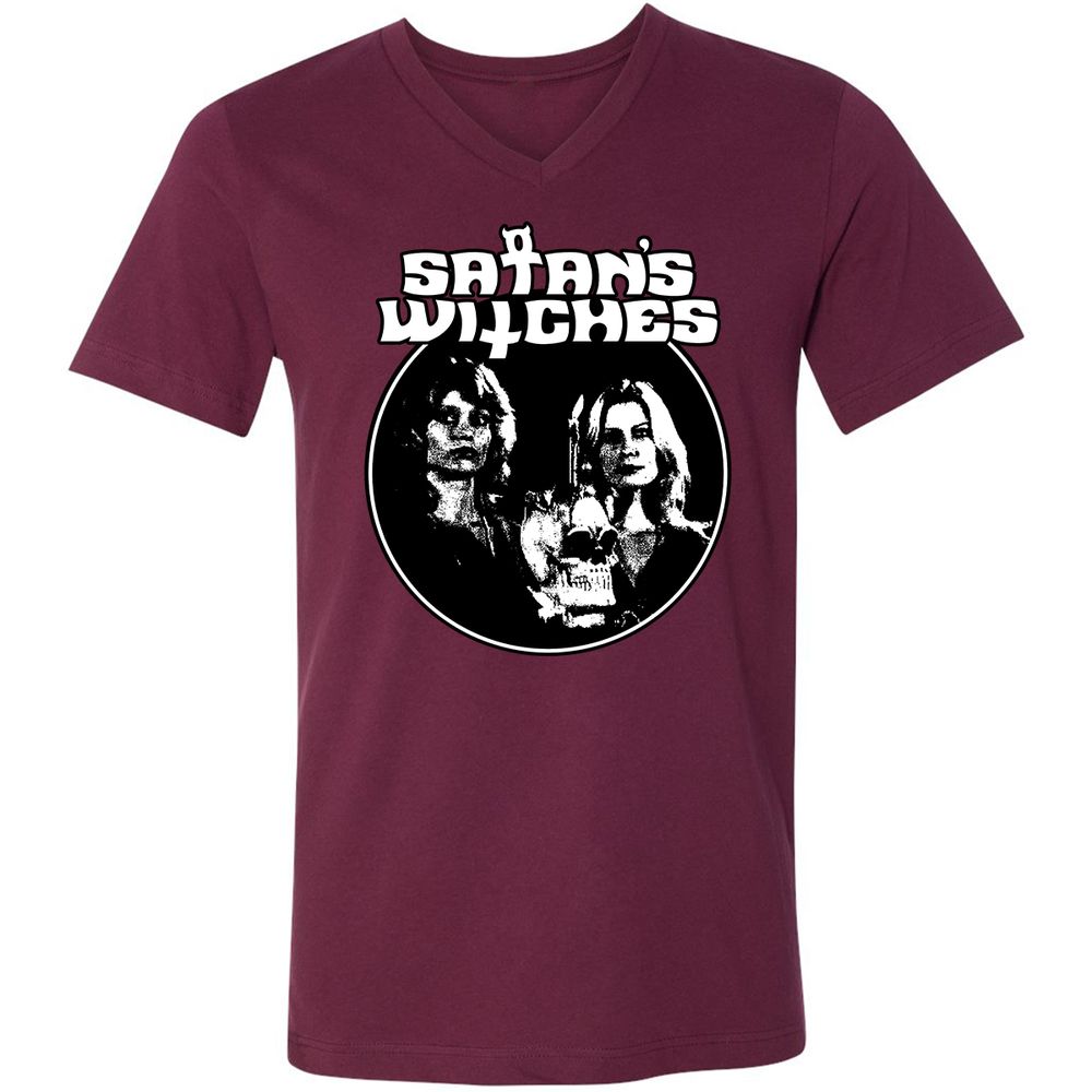 Unisex V-Neck T-Shirt - ZT5M5KW8 - Maroon - 6