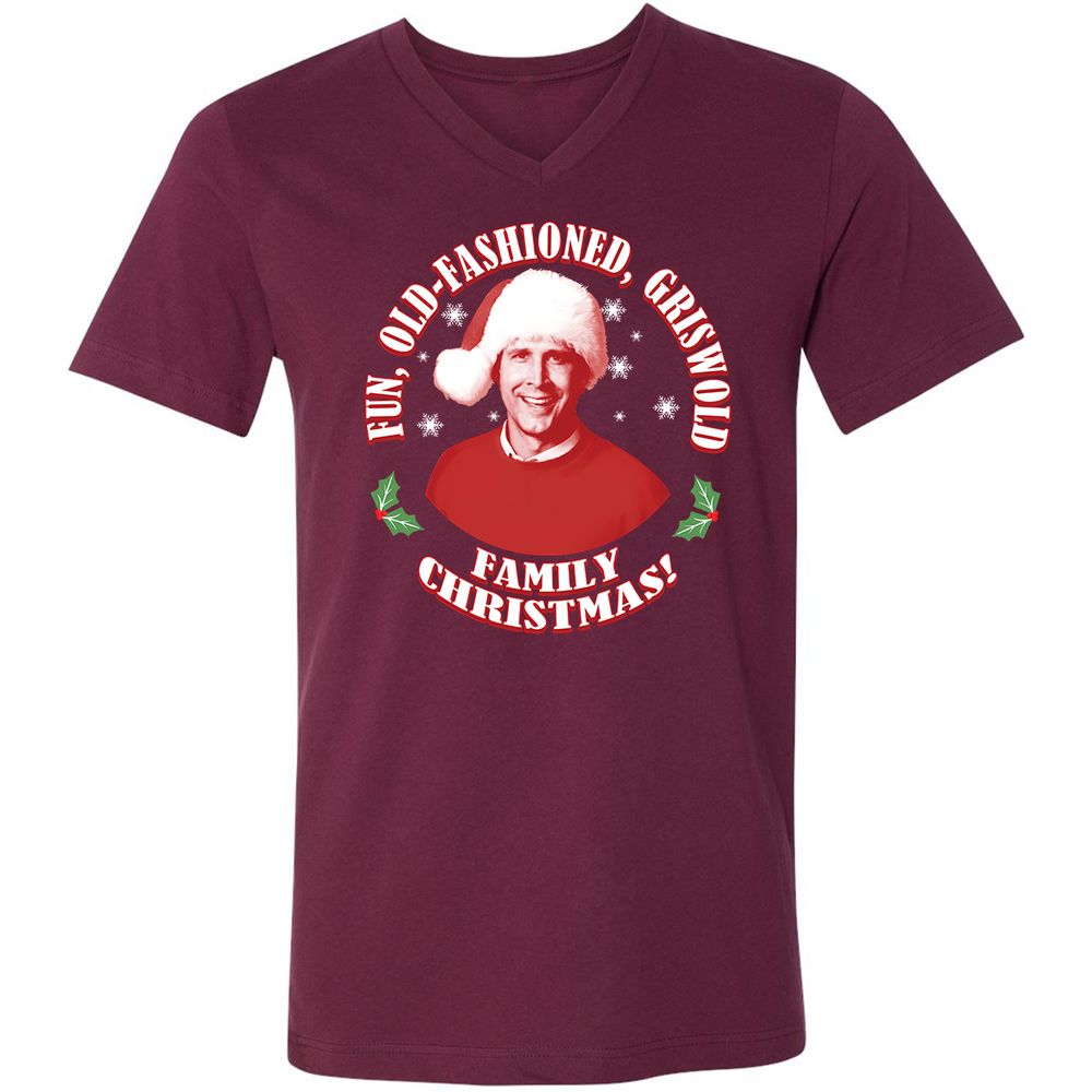 Unisex V-Neck T-Shirt - N6367TQD - Maroon - 6