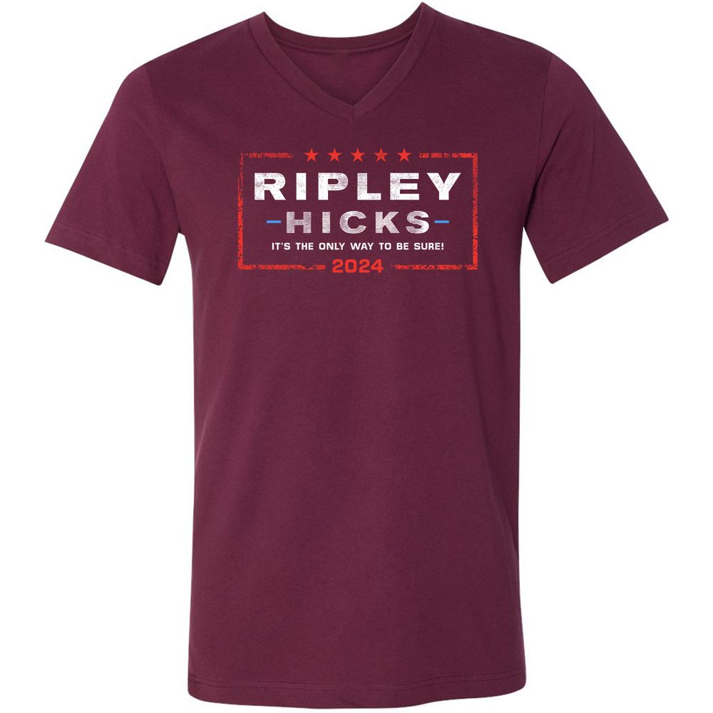 Unisex V-Neck T-Shirt - UP4Y1Q63 - Maroon - 6