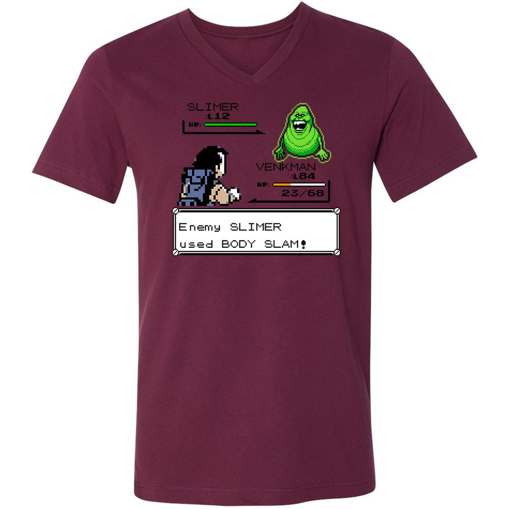 Unisex V-Neck T-Shirt - FZ83FH6R - Maroon - 6