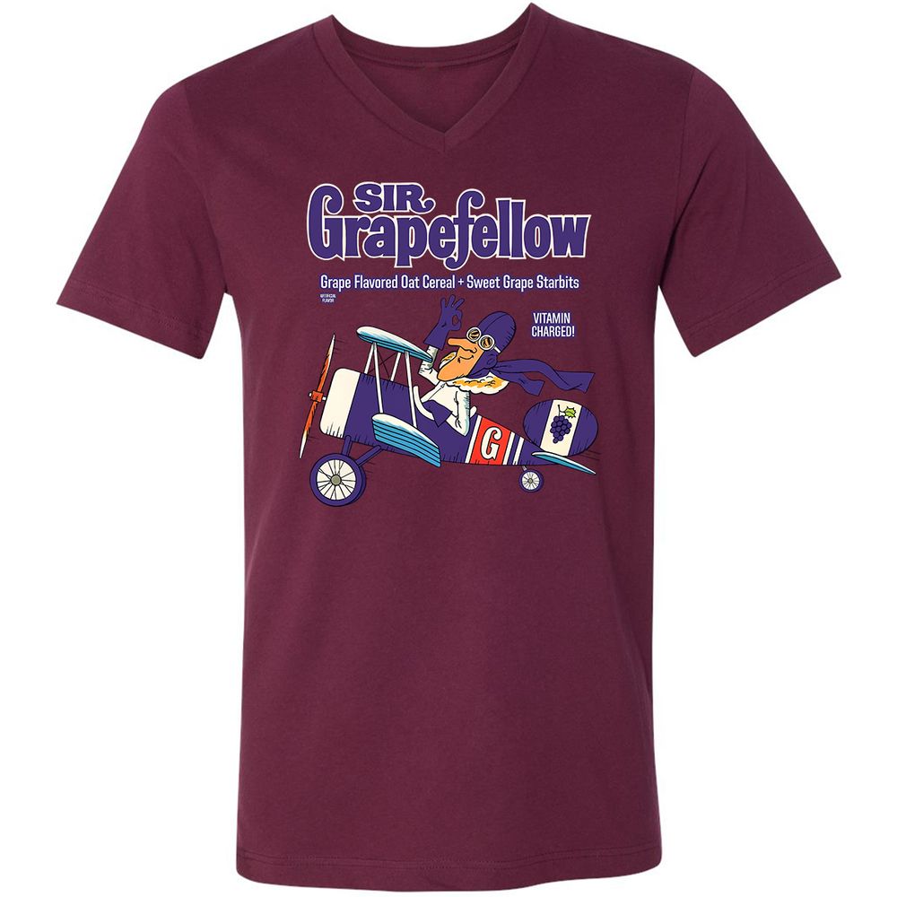Unisex V-Neck T-Shirt - W8Q97QYJ - Maroon - 6