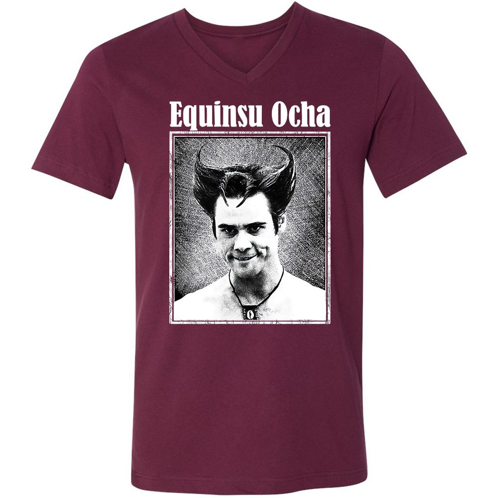 Unisex V-Neck T-Shirt - P45U8457 - Maroon - 6
