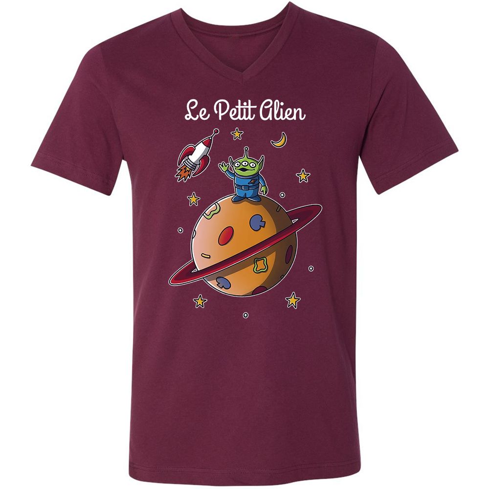 Unisex V-Neck T-Shirt - KVJU9Z33 - Maroon - 6