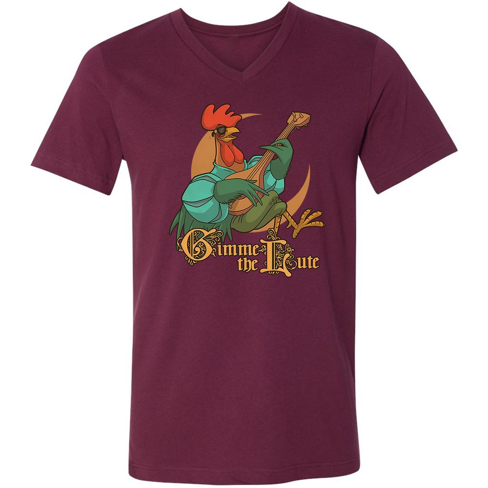Unisex V-Neck T-Shirt - 6M3M9VZ9 - Maroon - 6