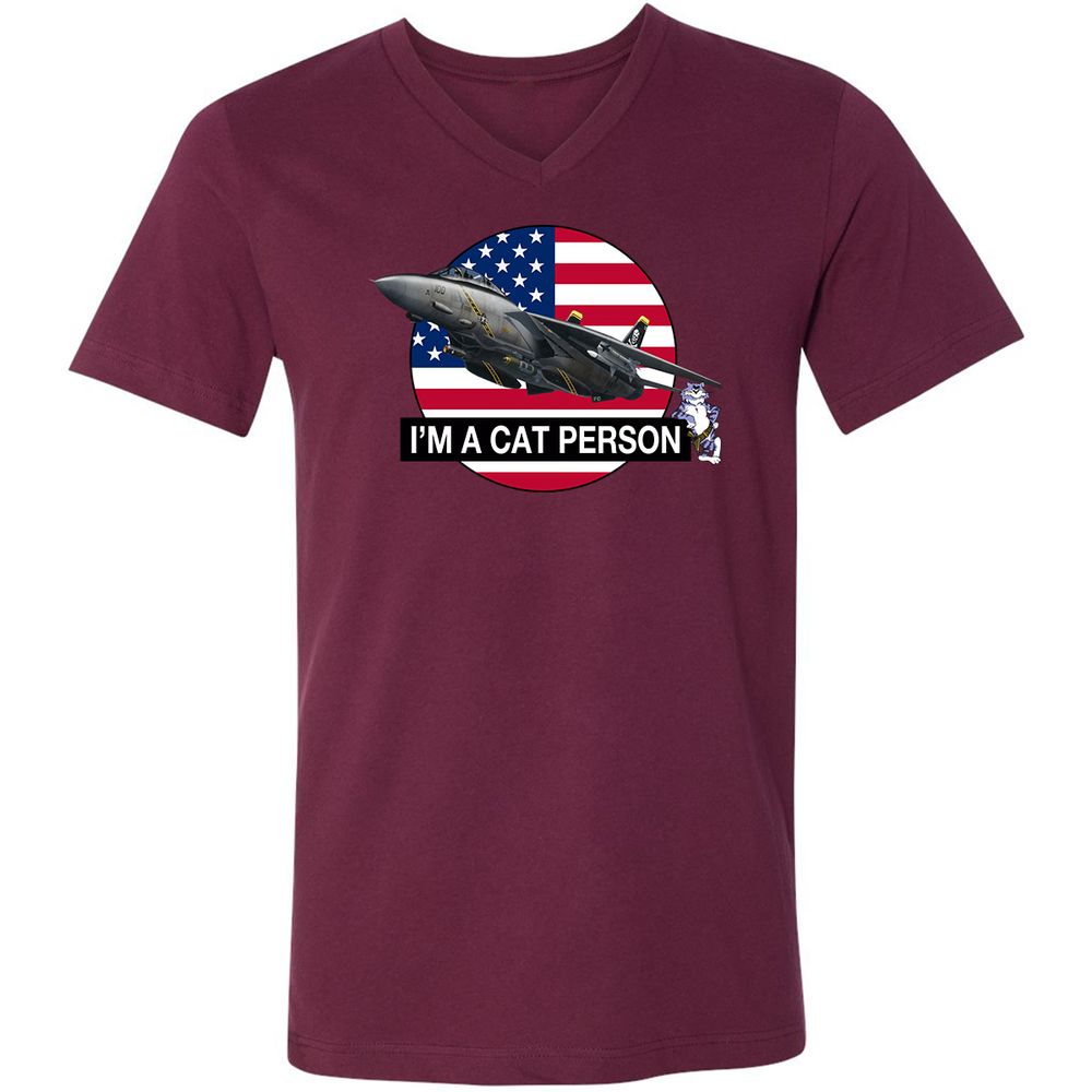 Unisex V-Neck T-Shirt - 4ZERJVXQ - Maroon - 6
