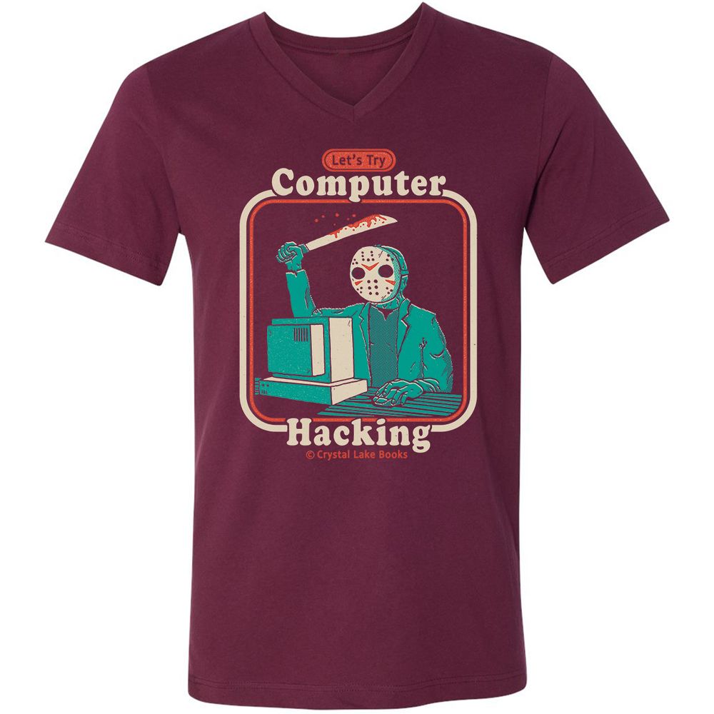 Unisex V-Neck T-Shirt - RGBF95VM - Maroon - 6