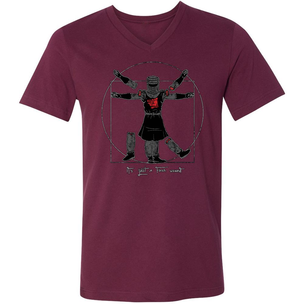 Unisex V-Neck T-Shirt - AB9LAFF1 - Maroon - 6