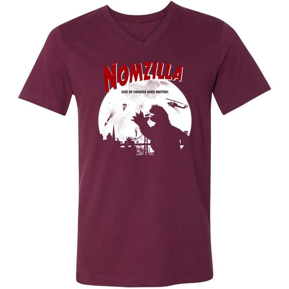 Unisex V-Neck T-Shirt - UZAR1VT5 - Maroon - 6