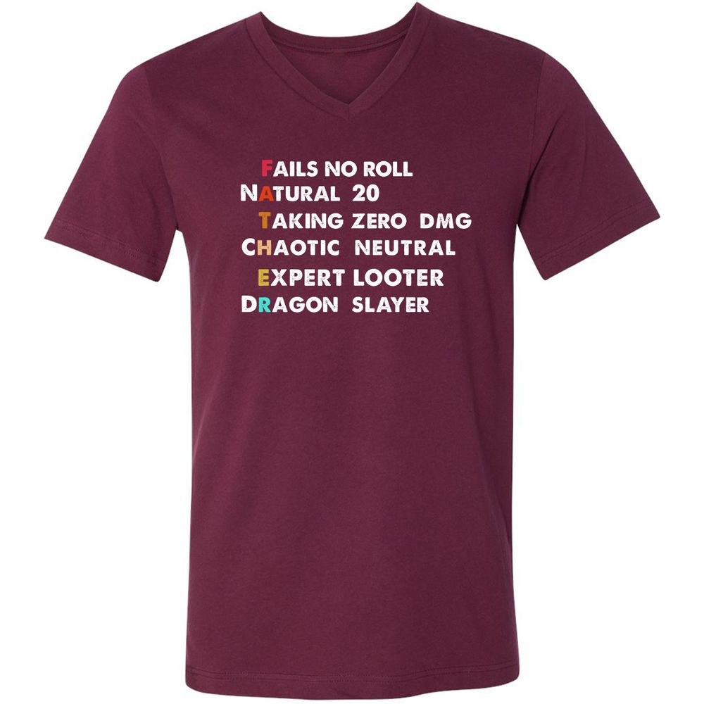 Unisex V-Neck T-Shirt - NH4F74H6 - Maroon - 6