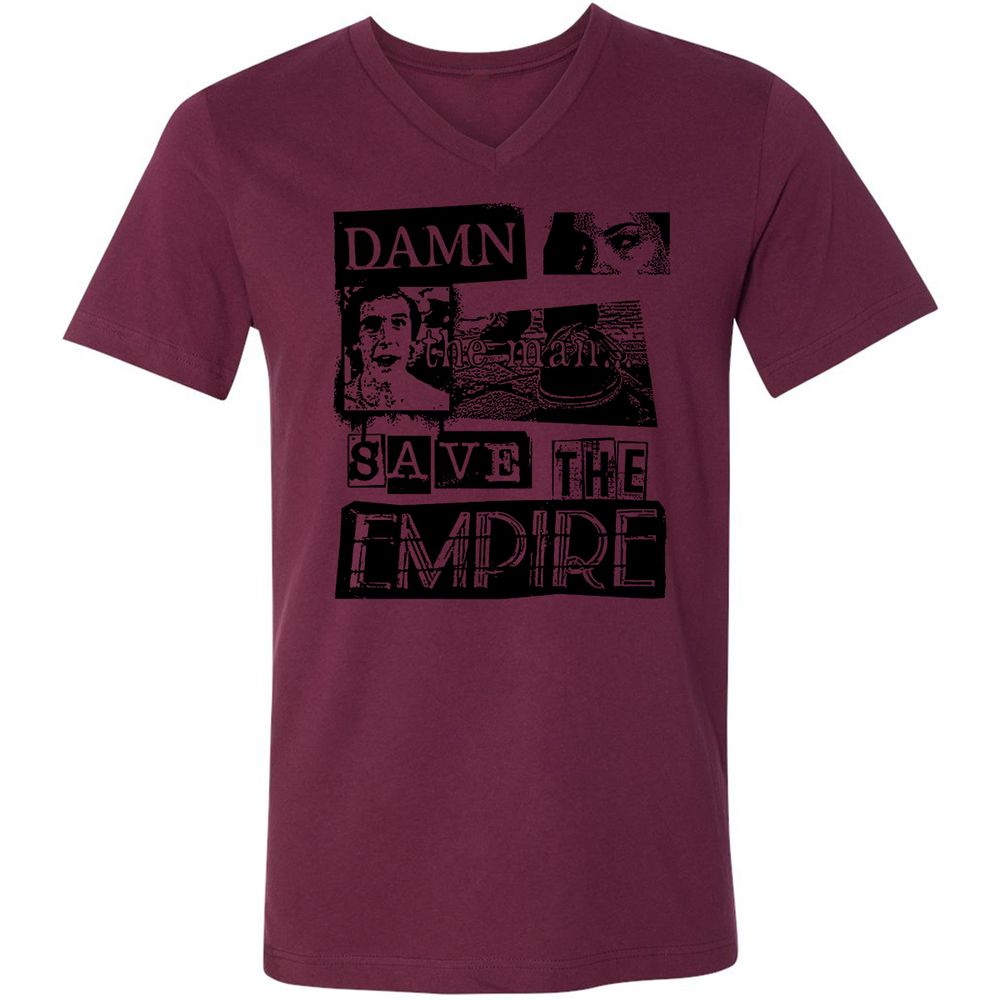 Unisex V-Neck T-Shirt - 85T26U5W - Maroon - 6