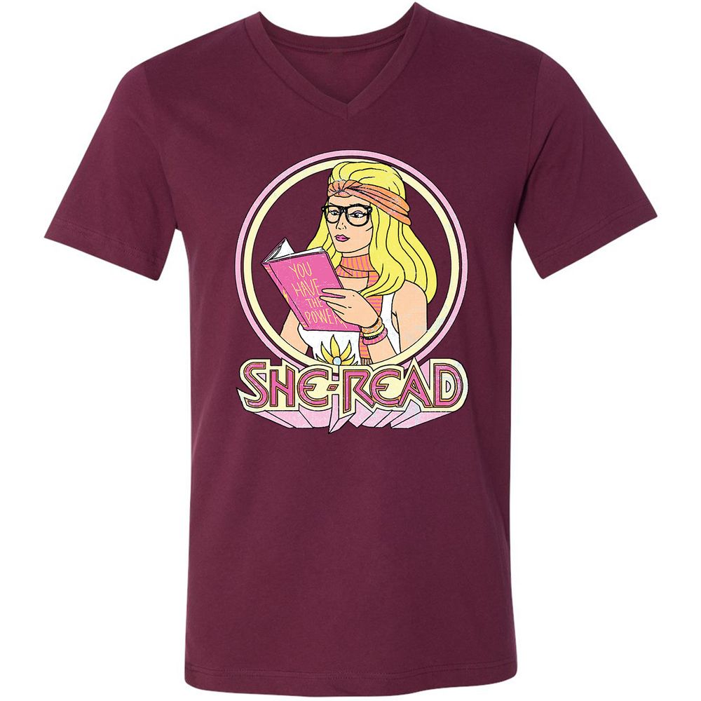 Unisex V-Neck T-Shirt - 9MQS8CEF - Maroon - 6