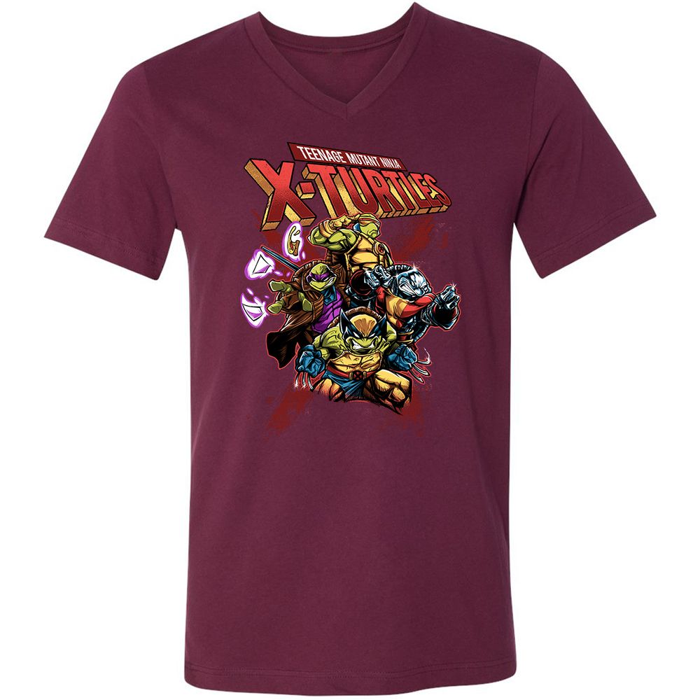 Unisex V-Neck T-Shirt - LUMYUC3U - Maroon - 6