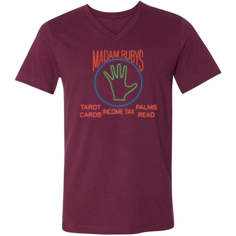 Unisex V-Neck T-Shirt - LCJFV8U6 - Maroon - 6